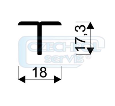 Spojovací lišta T stříbrná 3,00 m