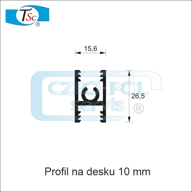 Lišta H+10 stříbrný-2,30m