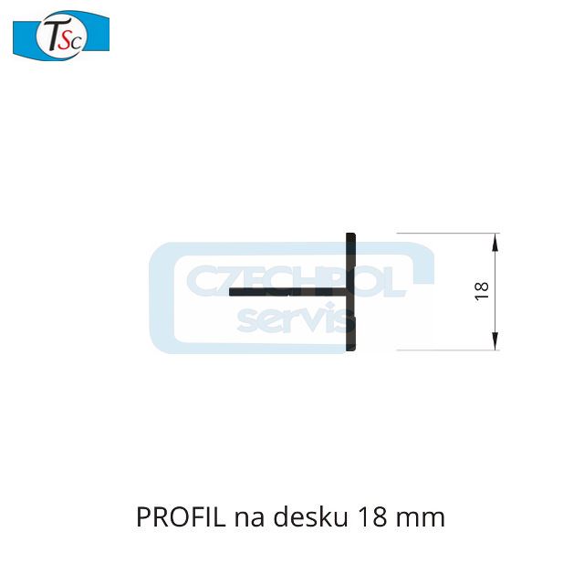 Profil T stříbrný-1,75m
