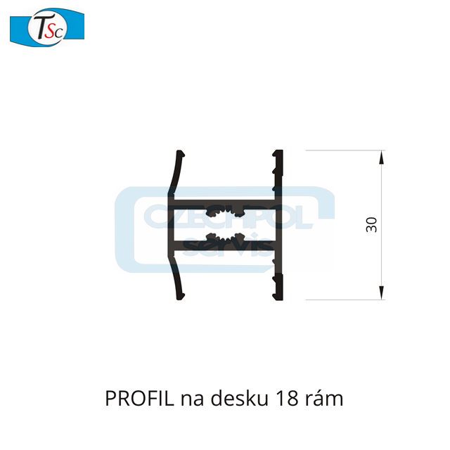Lišta H+18 rám stříbrná-2,30m