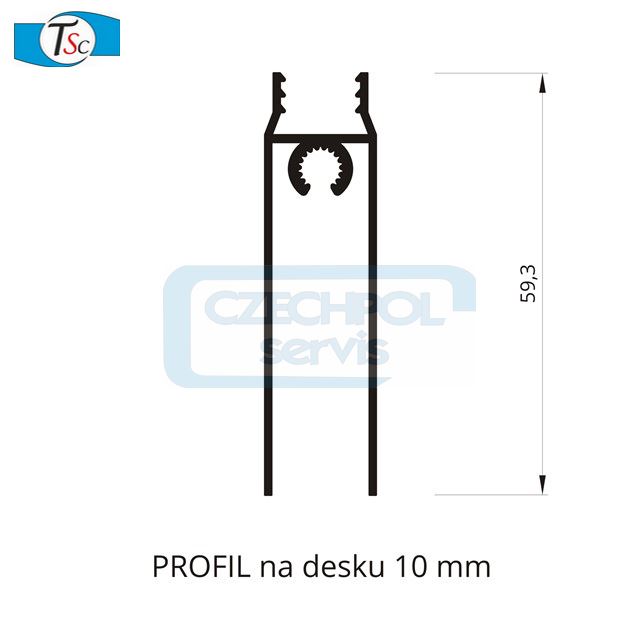 Lišta krycí 10-stříbrná-3,55m