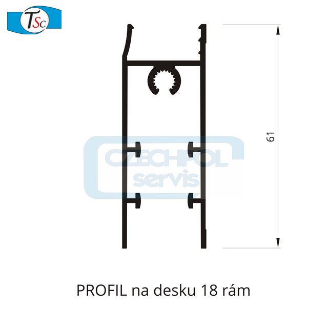 Lišta krycí 18 rám stříbrná-2,30m