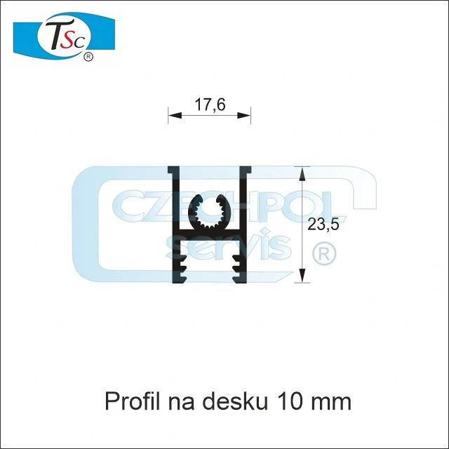 Lišta vodící 10-stříbrná-1,75m