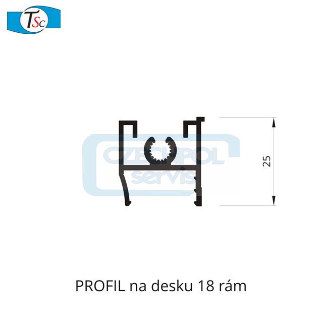 Lišta vodící 18 rám stříbrná-2,65m