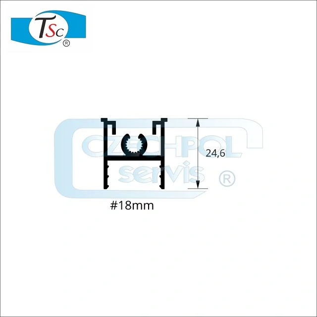 Lišta vodící 18 rám strukturální černá-5,40m